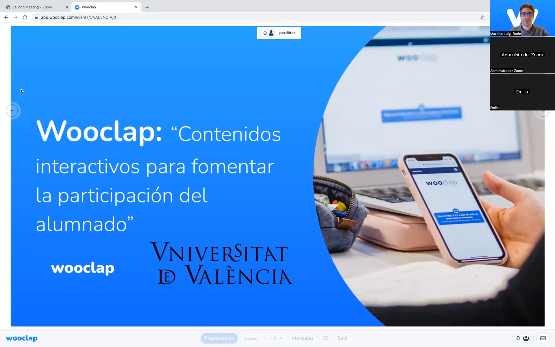 Wooclap: Contenidos interactivos para fomentar la participación del alumnado.